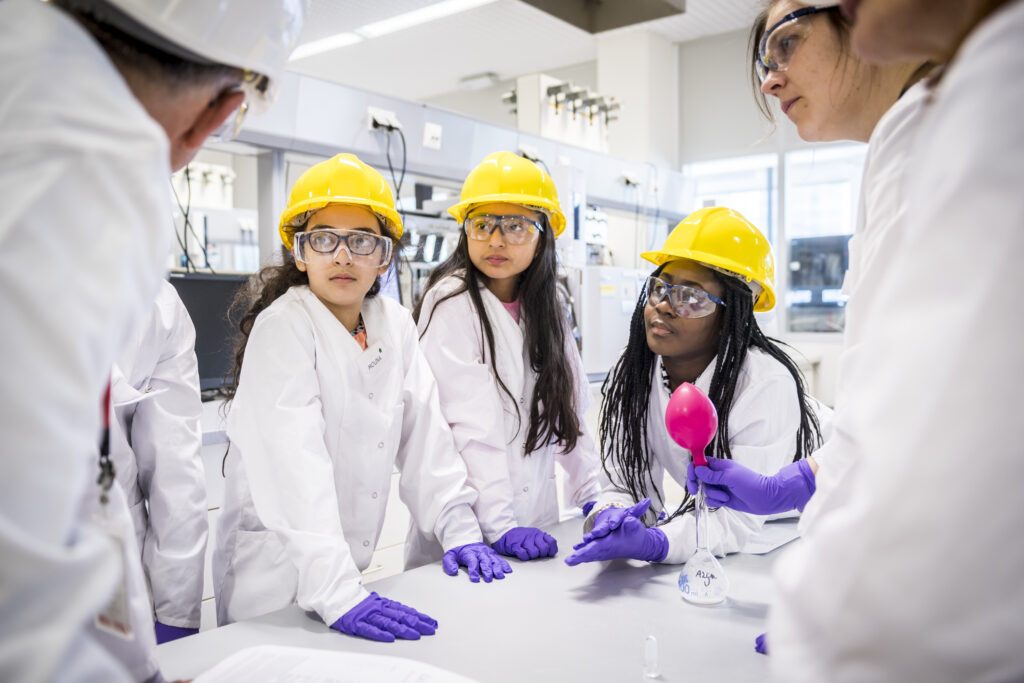 Children learning about chemistry